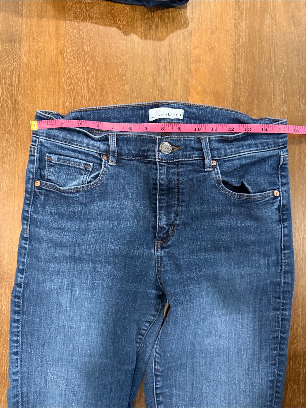 LOFT Women's Straight Leg Jeans in Medium Blue Wash - Picture 6 of 10